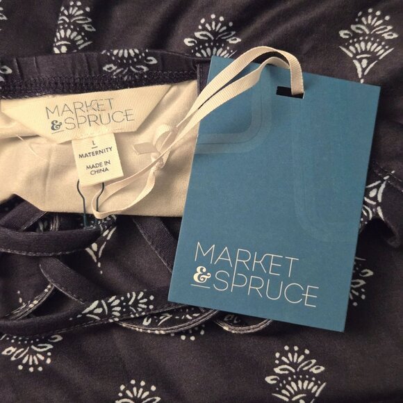 Market & Spruce Alisha Navy Blue Above Knee Knit Maternity Dress Large NWT - Picture 5 of 8